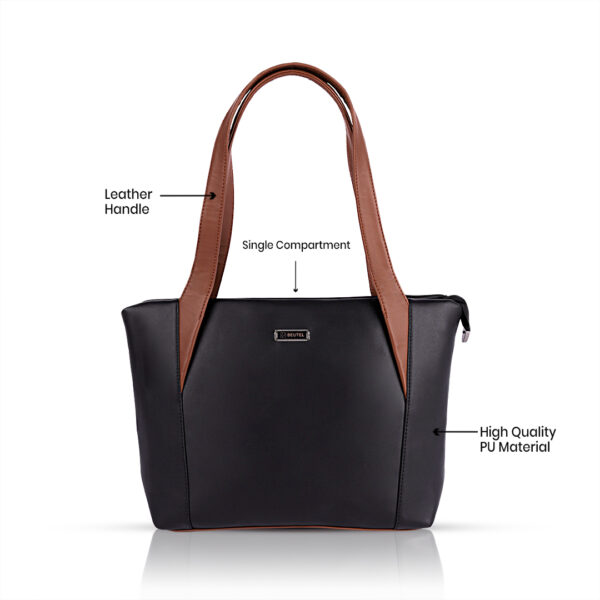Classic Black Tote Bag For Office - Image 4