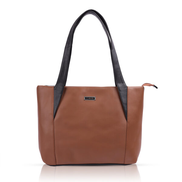 BEUTEL Classic Brown Tote Bag – Chic Faux Leather Handbag with Brown Handles, Ideal for Work, Shopping & Daily Essentials, Stylish & Spacious Shoulder Bag