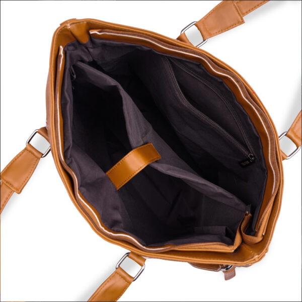 Large Capacity Elegant Vegan Leather Tote Bag For Office - Image 6