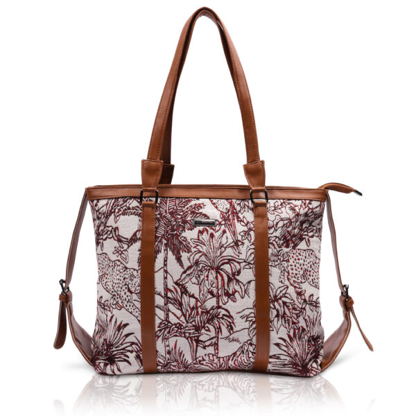 BEUTEL Large Capacity Elegant Handcrafted Tote Bag for Women – Vegan Leather & Canvas, Spacious Shoulder Bag with Adjustable Straps