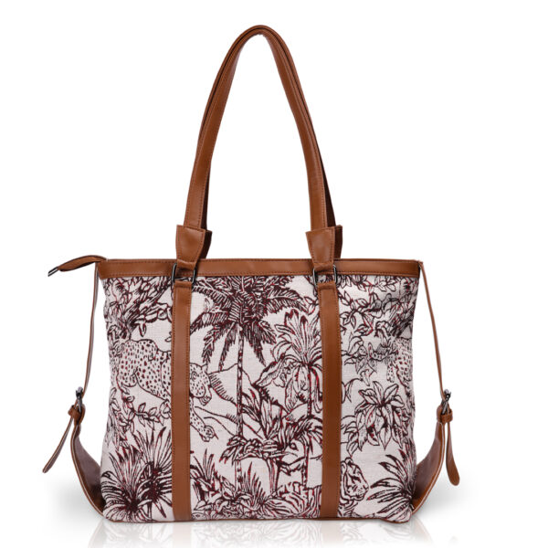 BEUTEL Large Capacity Elegant Handcrafted Tote Bag for Women – Vegan Leather & Canvas, Spacious Shoulder Bag with Adjustable Straps