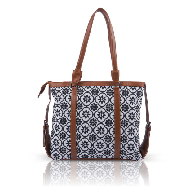 BEUTEL Large Capacity Criss Cross Pattern Tote Bags For Womens Big Purses And Handbags Ladies Big Shoulder Bag From (Black & White)