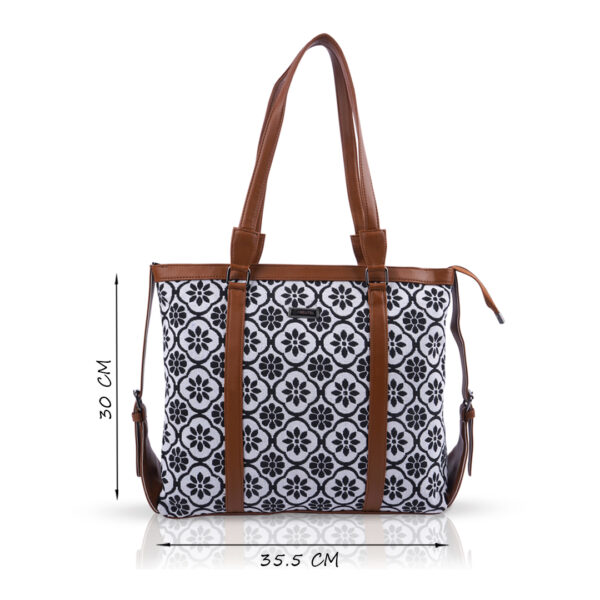 Large Capacity Croco Pattern Office Bags - Blank & White - Image 4