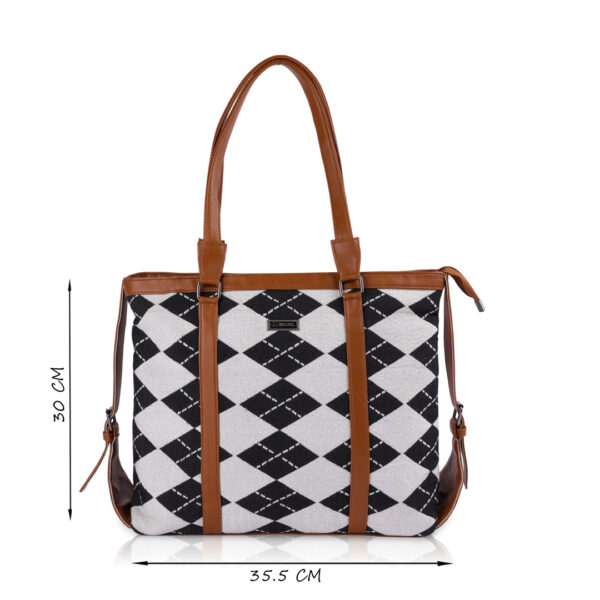 Large Capacity Elegant Vegan Leather Tote Bag For Office - Image 4